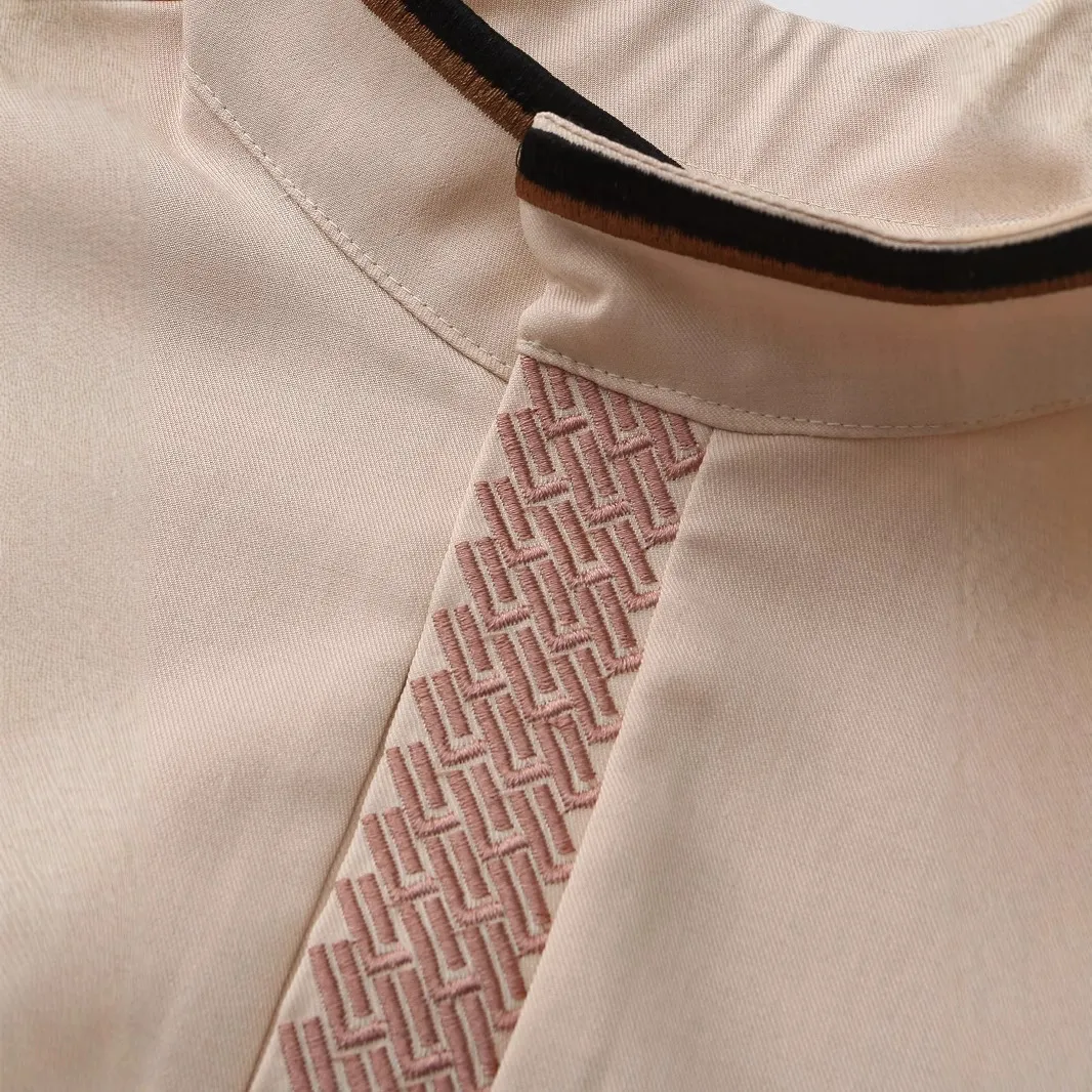 Kaftan Thobe brodé pour homme, col cranté, manches chauve-souris, robe longue décontractée, tenue de mode islamique